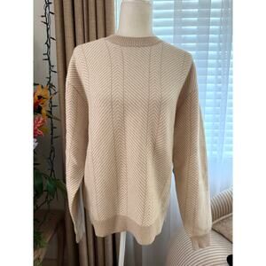 Uniqlo JW Anderson Lambswool Herringbone Sweater in Natural